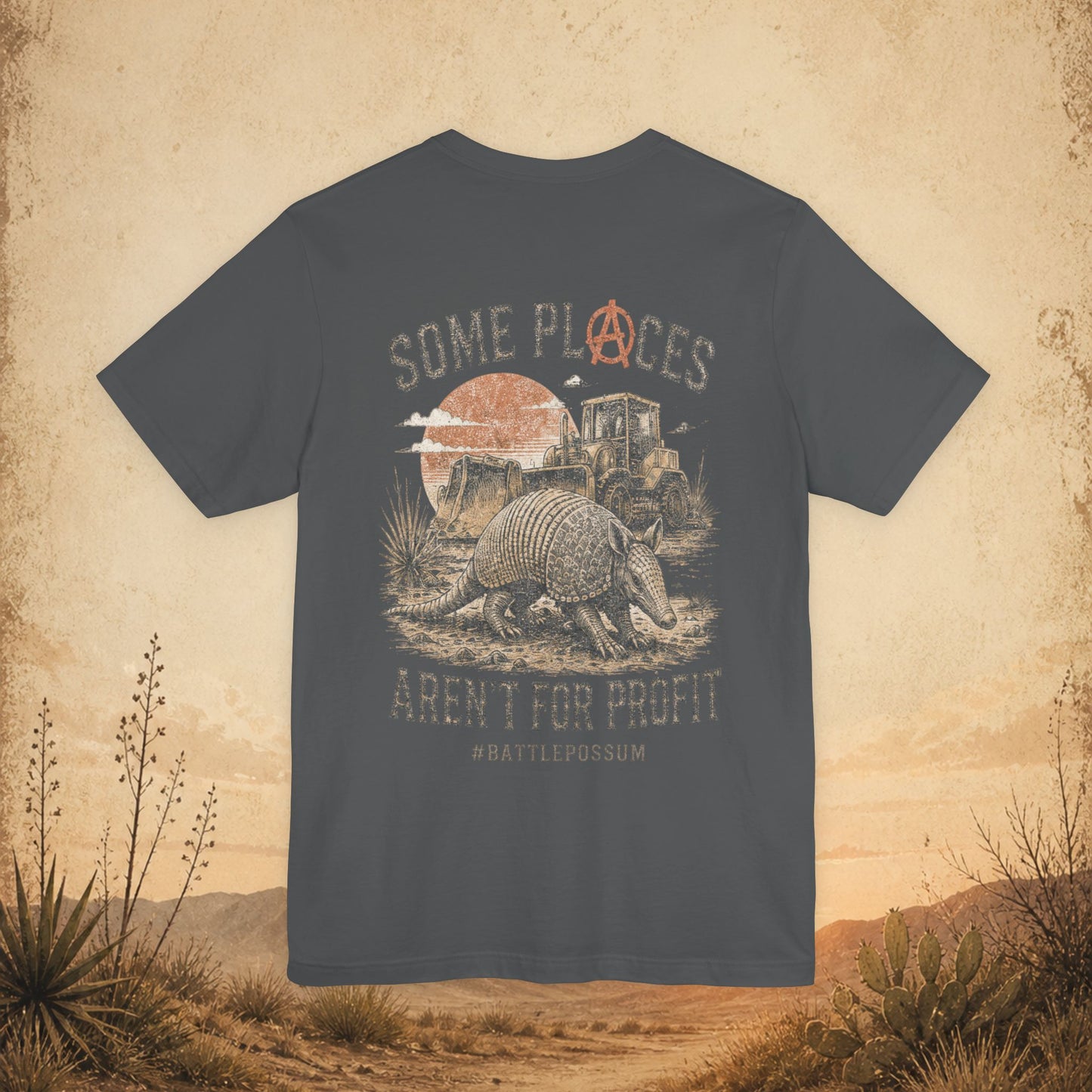Public Lands Armadillo Tee "Some Places Aren’t for Profit"  — Outdoor Conservation Shirt