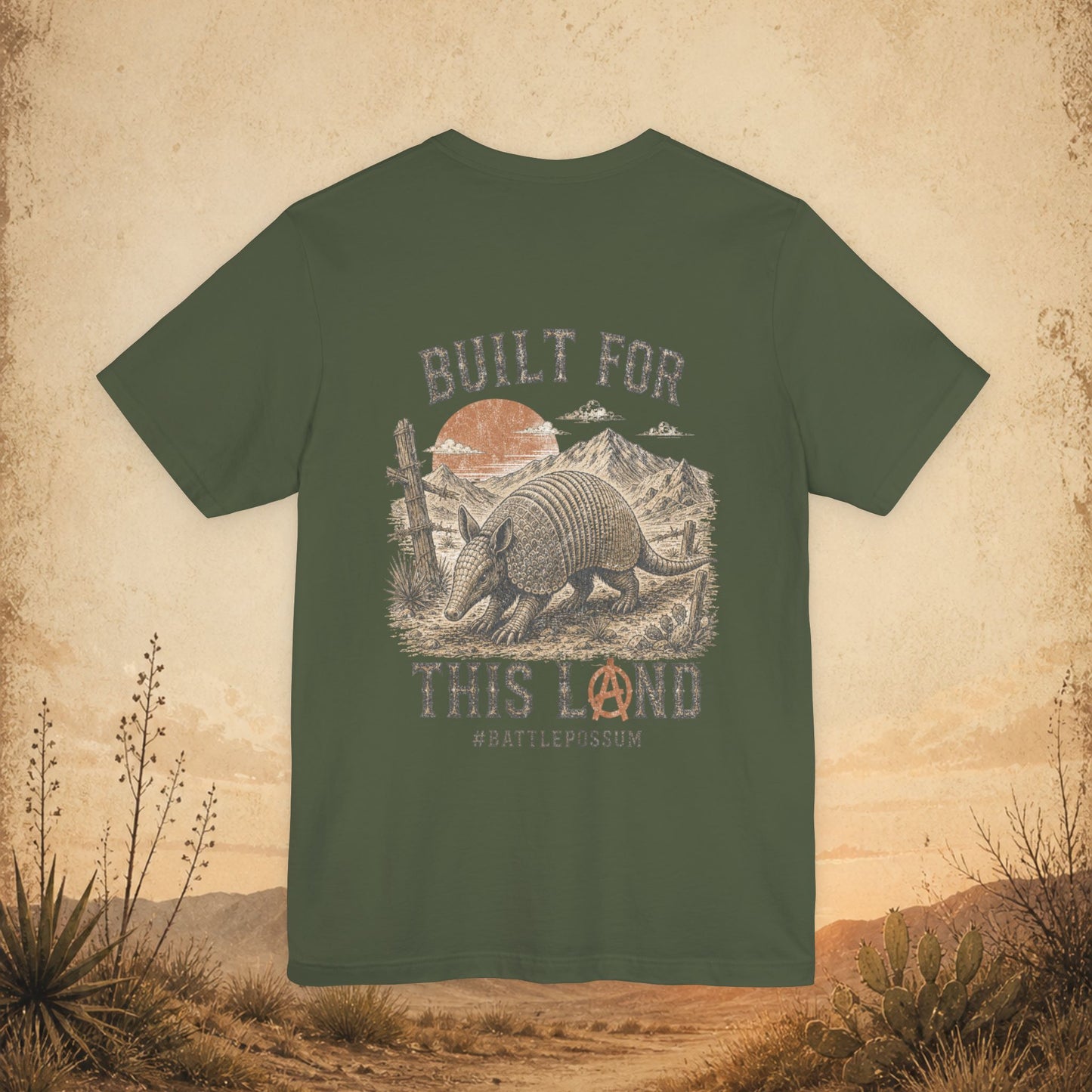 Public Lands Armadillo Tee — "Built For This Land" Graphic T‑Shirt