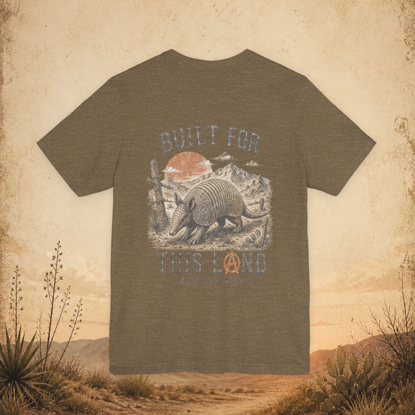 Public Lands Armadillo Tee — "Built For This Land" Graphic T‑Shirt